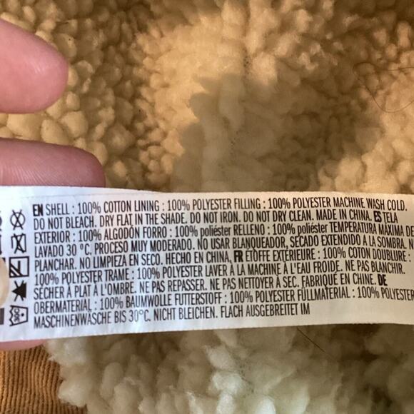 Vintage Womens Bomber Jacket Khaki Sherpa Lined Collar Mustard Yellow Y2K Small - Picture 11 of 11